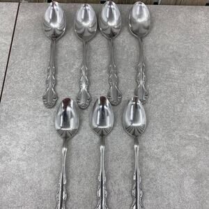 Reed & Barton Regency Stainless Soup Spoons / TablespoonsSet of 7- 1965 Flatware